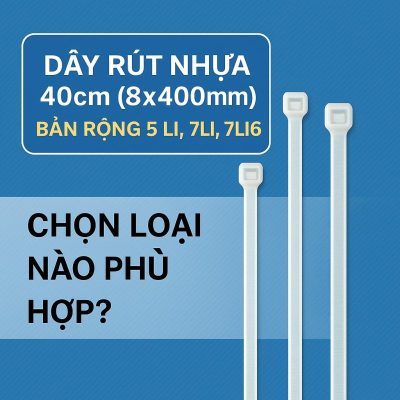Dây Rút Nhựa 40cm (8x400mm) – Bản 5 Li, 7.2 Li, 7.6 Li: Nên Chọn Loại Nào?