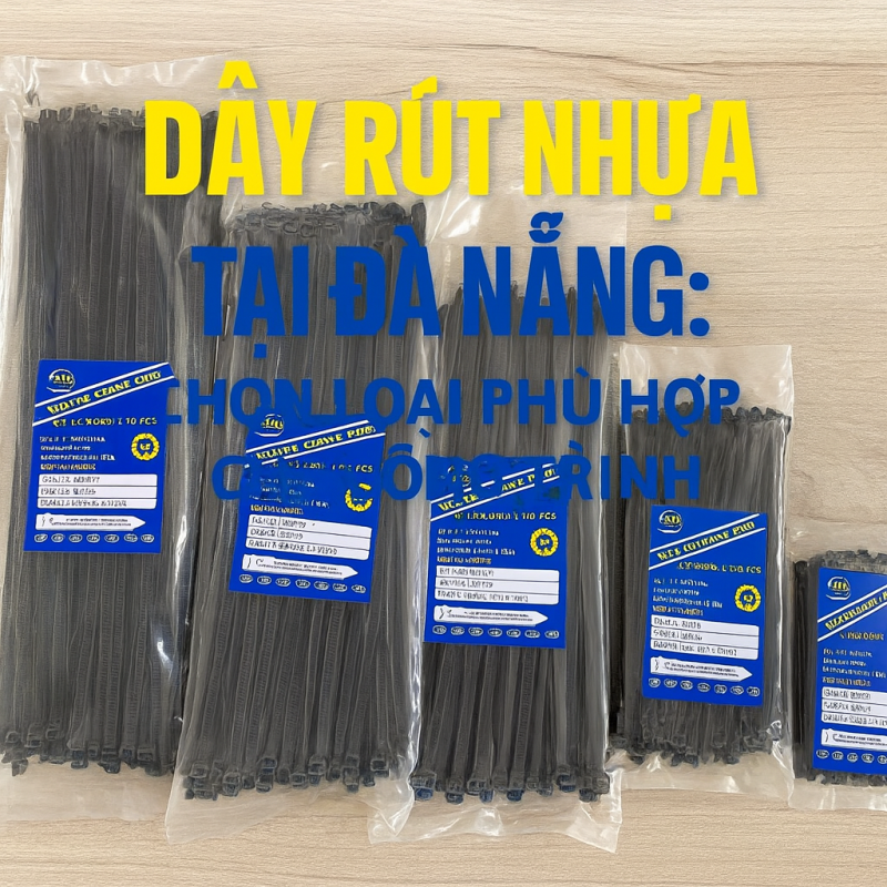 Dây rút nhựa tại Đà Nẵng dùng cho thi công công trình – chọn PA66, chống UV, đủ quy cách
