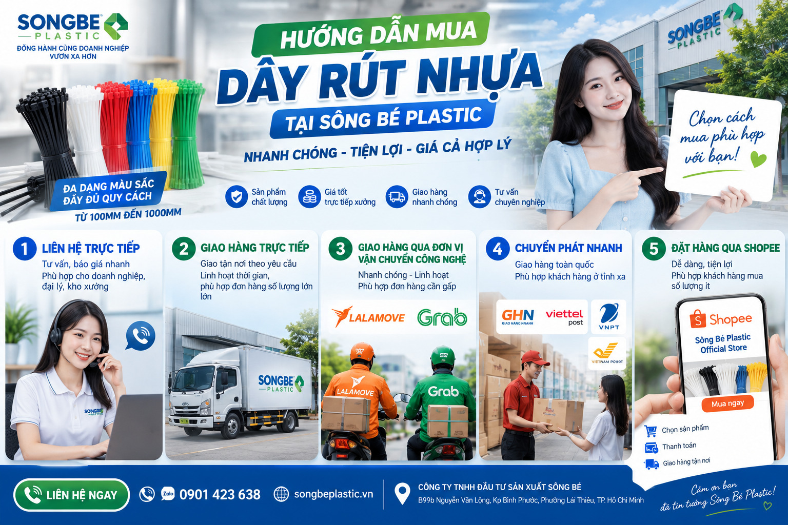 Hướng dẫn mua dây rút nhựa tại Sông Bé Plastic nhanh chóng, tiện lợi và giá cả hợp lý